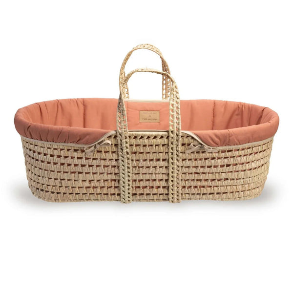 Clair de Lune Organic Palm Moses Basket | Sustainable & Breathable | Ages 0-9M clair de lune Rust Orange Basket Only