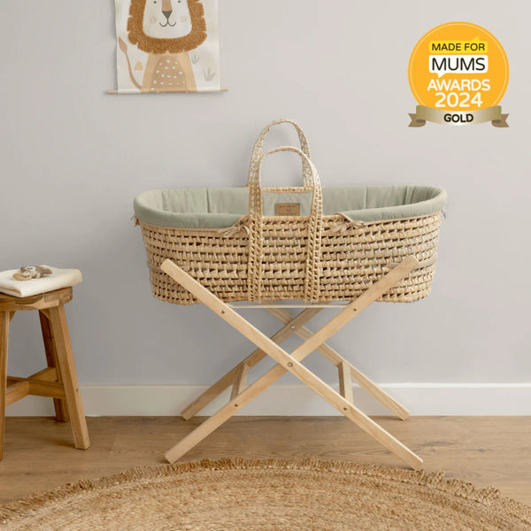 Clair de Lune Organic Palm Moses Basket | Sustainable & Breathable | Ages 0-9M clair de lune