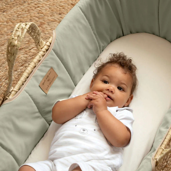 Clair de Lune Organic Palm Moses Basket | Sustainable & Breathable | Ages 0-9M clair de lune