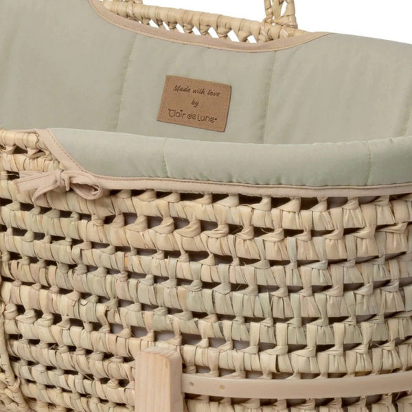 Clair de Lune Organic Palm Moses Basket | Sustainable & Breathable | Ages 0-9M clair de lune