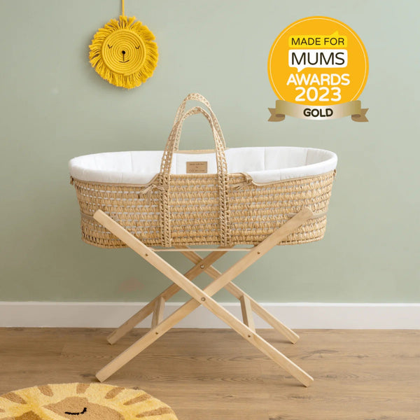 Clair de Lune Organic Palm Moses Basket | Sustainable & Breathable | Ages 0-9M clair de lune