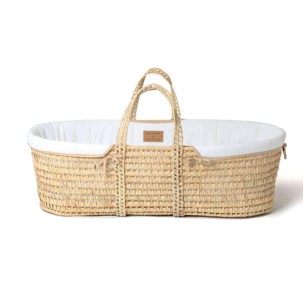 Clair de Lune Organic Palm Moses Basket | Sustainable & Breathable | Ages 0-9M clair de lune White Basket Only