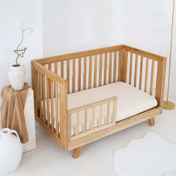 Clair de Lune Solid Oak Cot Bed | Luxury, Strength & Sustainability | FSC Certified clair de lune Add Toddler Extension Kit Without Mattress