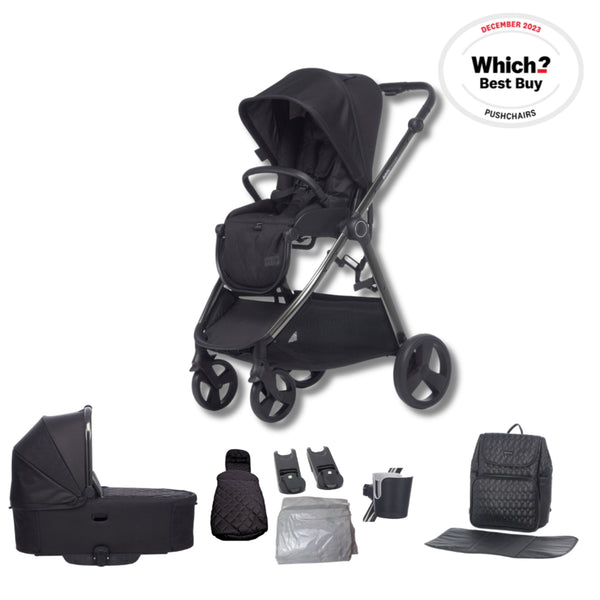 Didofy Stargazer 2-in-1 Pushchair & Carrycot Bundle – Sustainable, Lightweight & All-Terrain Travel System didofy Black
