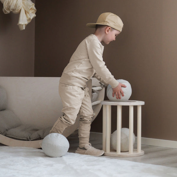 FitWood HILLA Plush Ball - Soft, Durable Sensory Ball for Kids | Linen fitwood