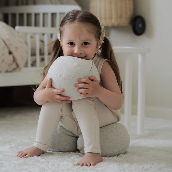 FitWood HILLA Plush Ball - Soft, Durable Sensory Ball for Kids | Linen fitwood