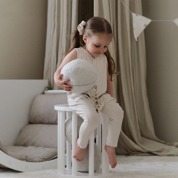 FitWood HILLA Plush Ball - Soft, Durable Sensory Ball for Kids | Linen fitwood