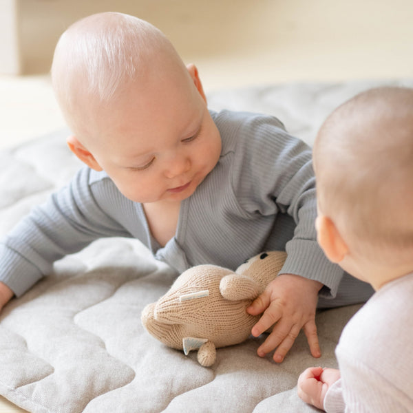 FitWood PILVI Play Mat – Soft, Durable, Non-Toxic Baby Mat for Tummy Time & Play | Sand, Machine Washable fitwood