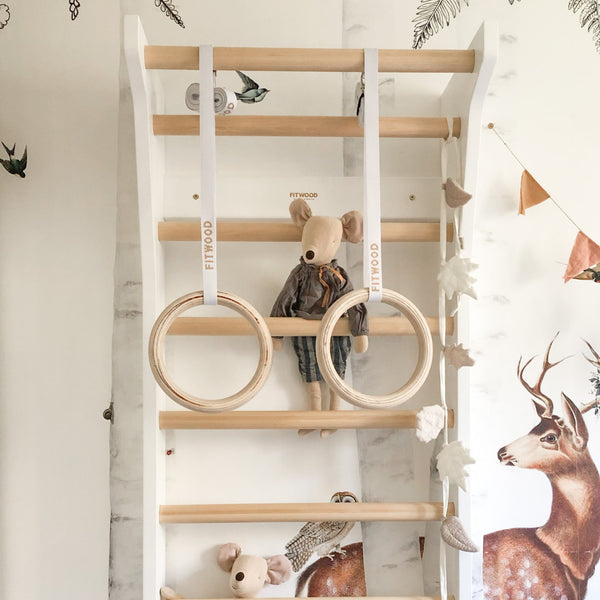 FitWood TAIMI Wall Bars - Stylish Birch Wood Gymnastic Bars for Home, Kids & Adults fitwood