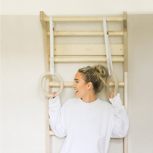 FitWood TAIMI Wall Bars - Stylish Birch Wood Gymnastic Bars for Home, Kids & Adults fitwood