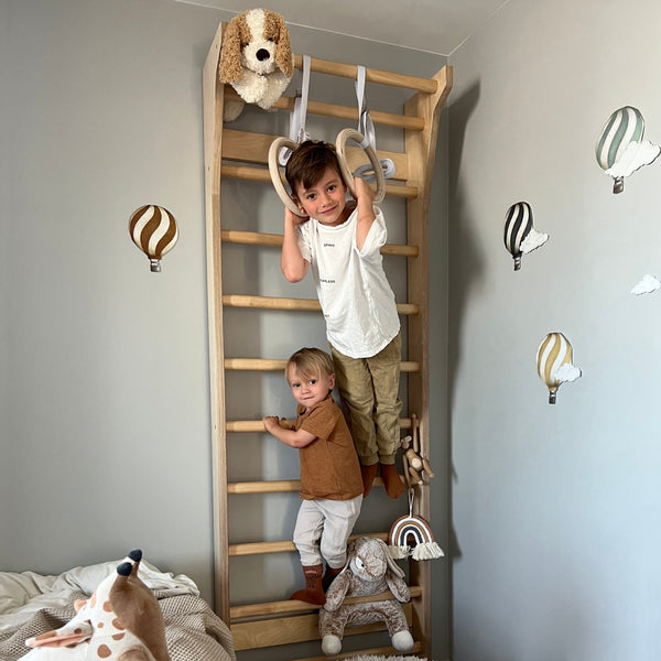 FitWood TAIMI Wall Bars - Stylish Birch Wood Gymnastic Bars for Home, Kids & Adults fitwood
