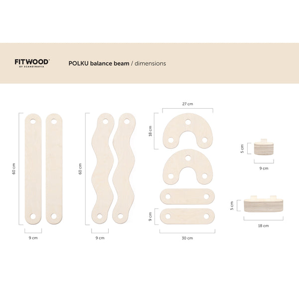 FitWood POLKU Balance Beam – Creative Balance Training for Kids | 1 Year + fitwood