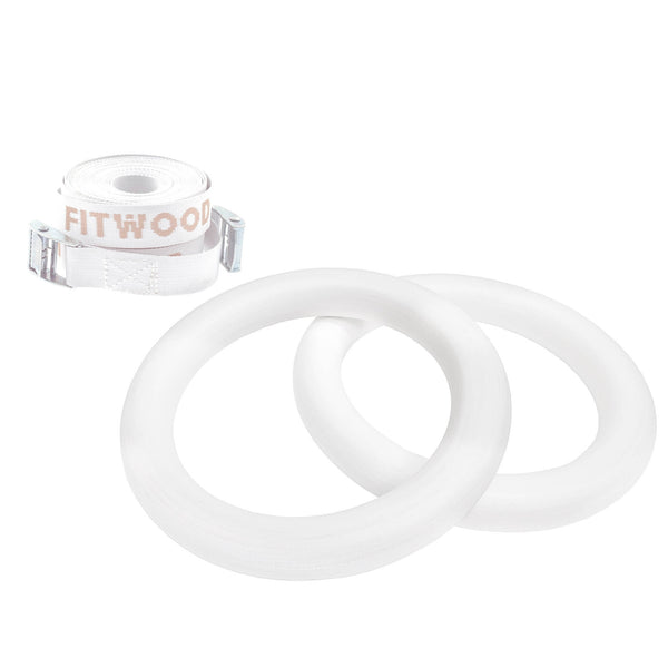 FitWood ULPU MINI Gym Rings – Kids' Gymnastic Rings for Strength, Balance & Fun | 3 Years+ fitwood White Rings | White Straps