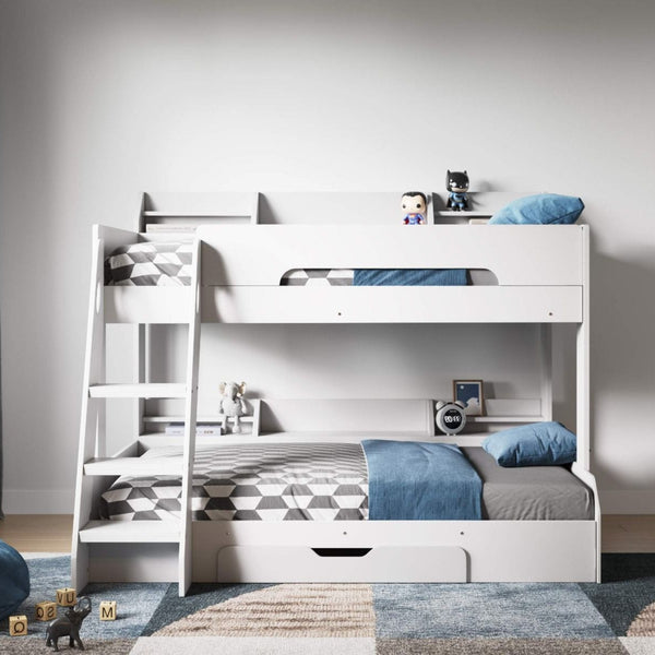 Flair Flick Triple Bunk Bed with Storage | Space-Saving Bunk Bed flair White