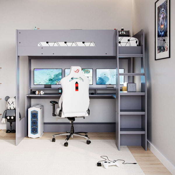 Flair Skyhigh Gaming High Sleeper | Space-Saving Bed with Desk flair