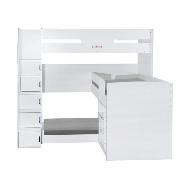 Flair Furnishings Oscar Staircase Triple Bunk Bed with Storage | Space-Saving Design flair