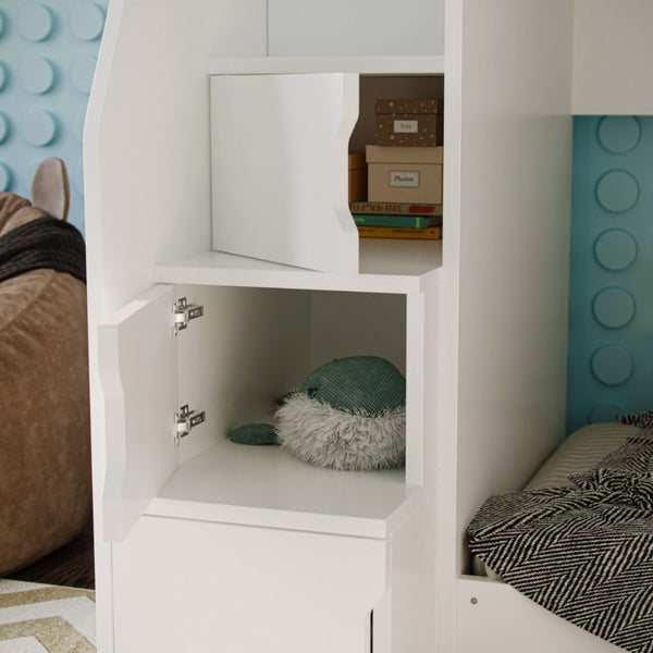 Flair Furnishings Oscar Staircase Triple Bunk Bed with Storage | Space-Saving Design flair
