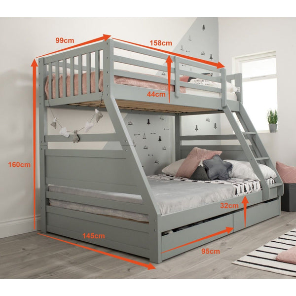 Flair Furnishings Ollie Triple Bunk Bed | Space-Saving Family Bunk flair