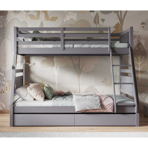 Flair Furnishings Ollie Triple Bunk Bed | Space-Saving Family Bunk flair Grey