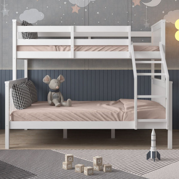 Flair Wooden Zoom Triple Bunk Bed | Space-Saving Shaker-Style Bunk flair White