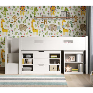 Flair White Charlie Mid Sleeper Set with Storage & Desk | Space-Saving Bed flairΒ