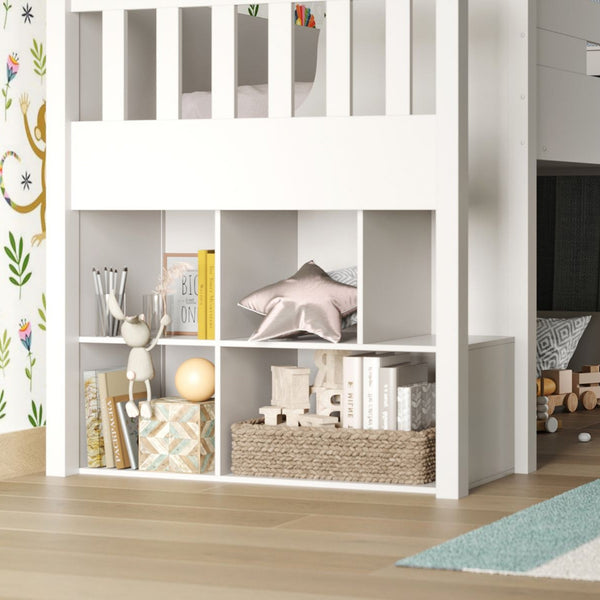 Flair White Charlie Mid Sleeper Set with Storage & Desk | Space-Saving Bed flair