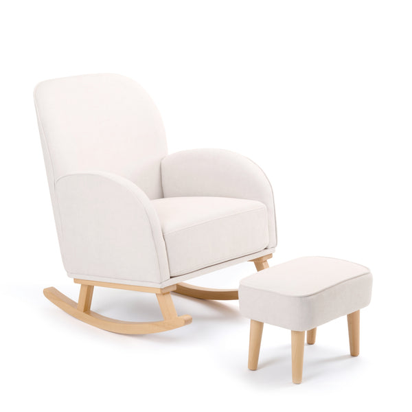 Freya Nursing Chair with Footstool | Ergonomic, Soft Upholstery & Rocking Motion babymore Cream