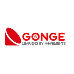 Gonge Learning By Movements Logo - Red on White background.