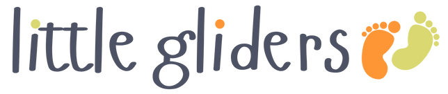 Little Gliders logo with colourful footprints – representing a trusted online retailer of baby gear, nursery furniture, and children's toys.