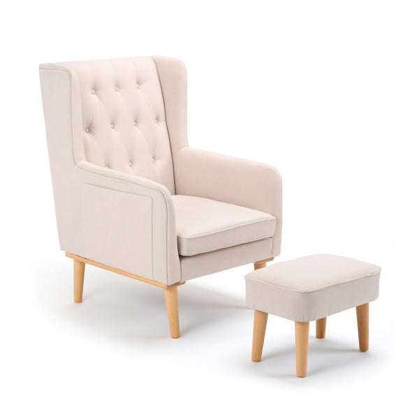 Lux Convertible Nursing Chair with Optional Footstool | Gentle Rocking, Stylish Tweed Upholstery babymore