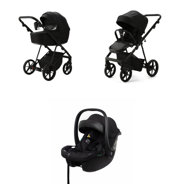 Mee-go Milano Evo 3-in-1 Pushchair | Complete Travel System with Car Seat & Carrycot meego Abstract Black