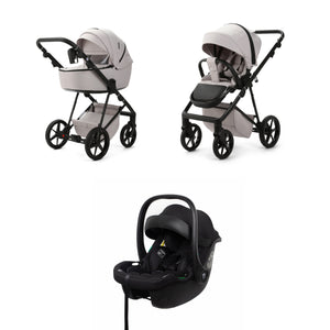 Mee-go Milano Evo 3-in-1 Pushchair | Complete Travel System with Car Seat & Carrycot meego Biscuit