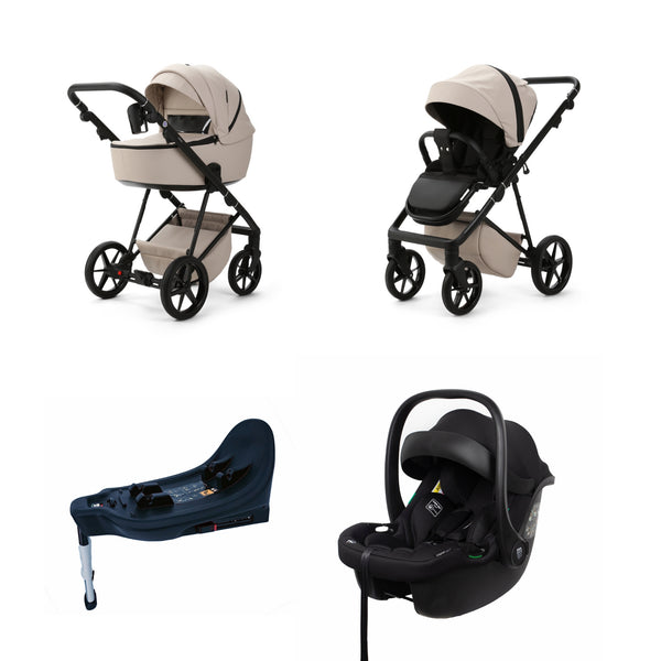 Mee-go Milano Evo All-in-One Luxe | Complete Travel System with Carrycot, Car Seat & ISOFIX Base meego Sahara