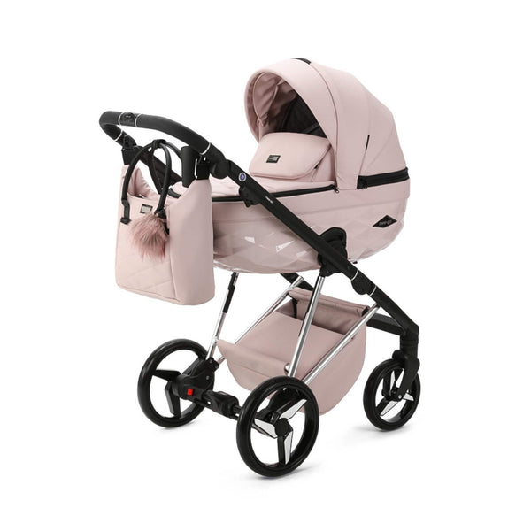 Mee-go Milano Quantum 2-in-1 Pushchair | Stylish Travel System, All-Terrain Carry Cot & Easy-Fold Pushchair meego Pretty in Pink