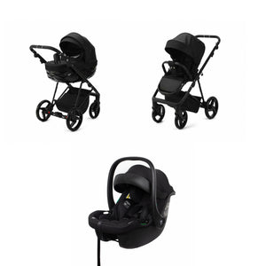 Mee-go Milano Quantum 3-in-1 Pushchair | Complete Travel System with Car Seat & Carrycot meego Carbon Black