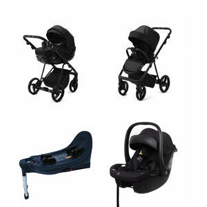 Mee-go Milano Quantum All-in-1 Pushchair | Complete Travel System with Car Seat & ISOFIX Base – Stylish Design meego Carbon Black