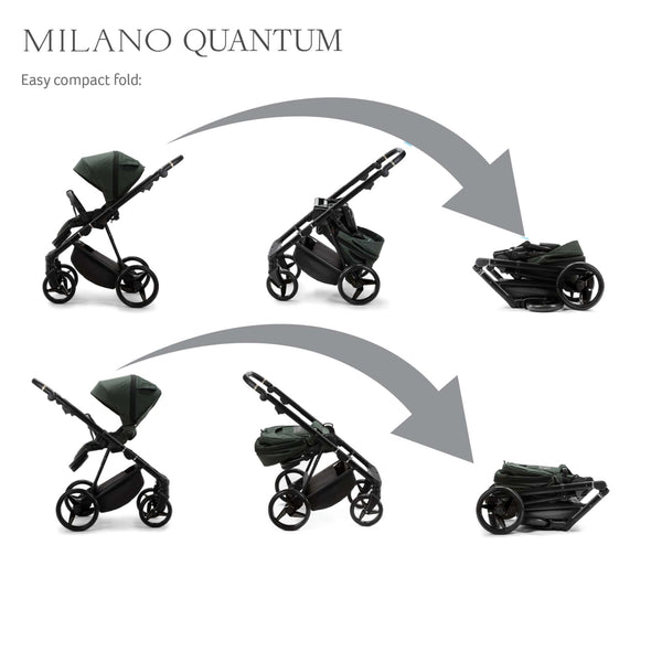 Mee-go Milano Quantum All-in-1 Pushchair | Complete Travel System with Car Seat & ISOFIX Base – Stylish Design meego