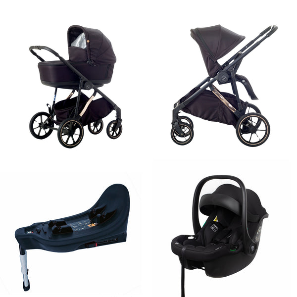 Mee-go Uno+ All-in-One Pushchair | Complete Travel System with Car Seat & ISOFIX – Adaptable for One or Two Children meego Dusty Rose Single - One Seat Unit