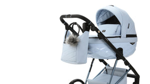 Mee-go Quantum 2 in 1 pushchair with stylish baby carrycot in light blue, complete with matching accessories.