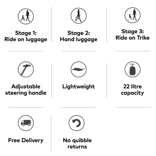 Micro Scooter Eazy Ride-On Luggage | Toddler Travel Suitcase & Holiday Stroller | 18M+ micro