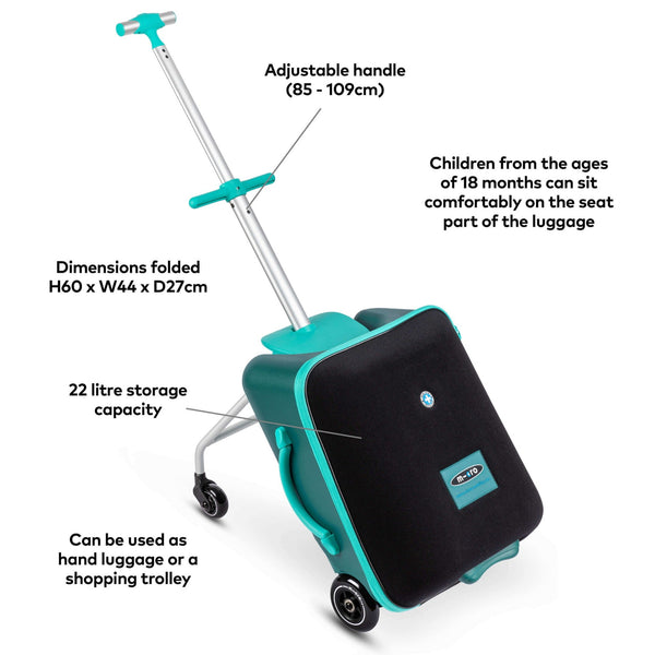 Micro Scooter Eazy Ride-On Luggage | Toddler Travel Suitcase & Holiday Stroller | 18M+ micro