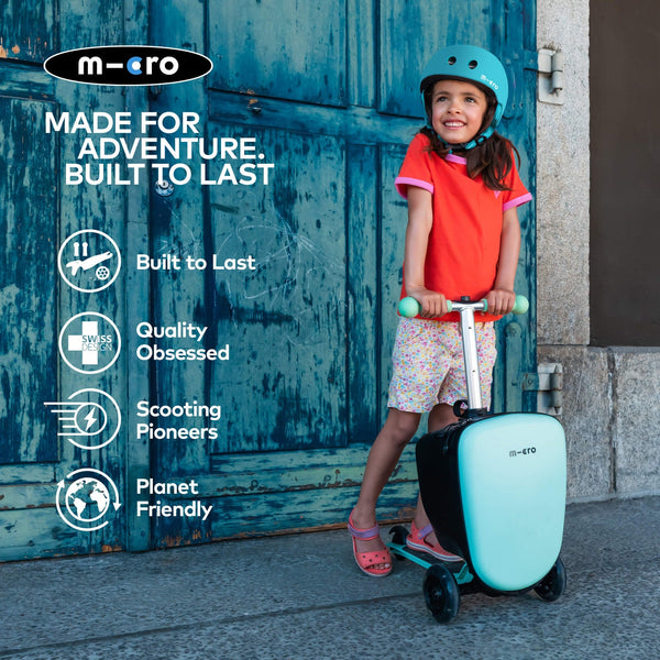 Mini Micro LED Luggage | Mint Scooter Suitcase for Kids | Ages 2-6 microΒ