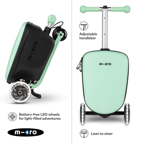 Mini Micro LED Luggage | Mint Scooter Suitcase for Kids | Ages 2-6 microΒ