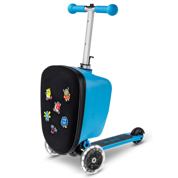 Mini Micro LED Luggage | Scooter Suitcase for Kids | Ages 2-6 micro Blue