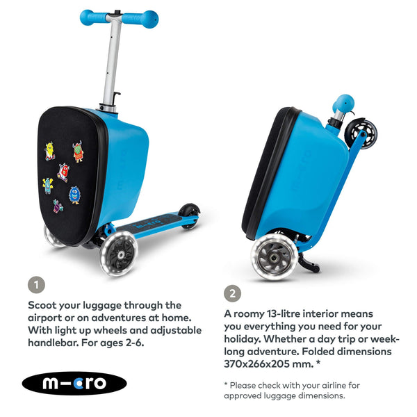 Mini Micro LED Luggage | Scooter Suitcase for Kids | Ages 2-6 micro