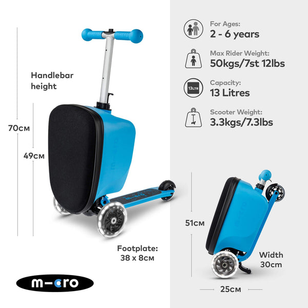 Mini Micro LED Luggage | Scooter Suitcase for Kids | Ages 2-6 micro