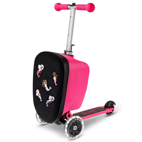 Mini Micro LED Luggage | Scooter Suitcase for Kids | Ages 2-6 micro Pink