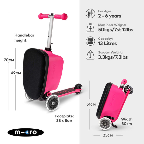 Mini Micro LED Luggage | Scooter Suitcase for Kids | Ages 2-6 micro