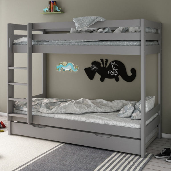 Noomi Nora Solid Wood Bunk Bed with Optional Storage | FSC-Certified noomi Grey Grey (+£99.99)