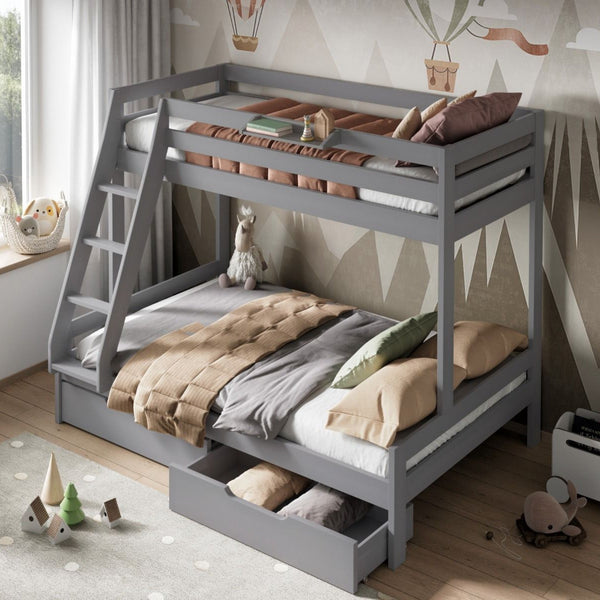 Noomi Nora Solid Wood Triple Bunk Bed with Optional Storage | FSC-Certified noomi